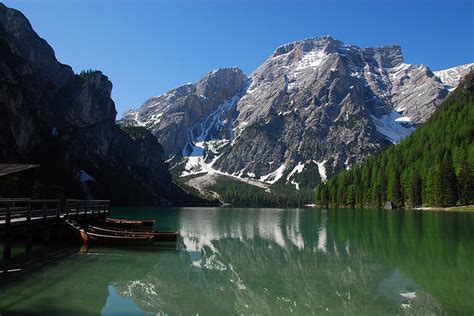 Lago Di Braies Is A Lake In The Prags Dolomites In South Tyrol Italy