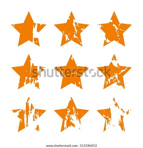 Grunge Stars Set Vector Illustration Stock Vector Royalty Free