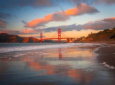 san francisco golden gate bridge sunset baker beach reflec… flickr