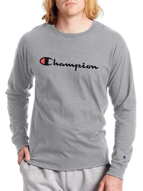Champion Champion Mens Script Logo Classic Graphic Long Sleeve T
