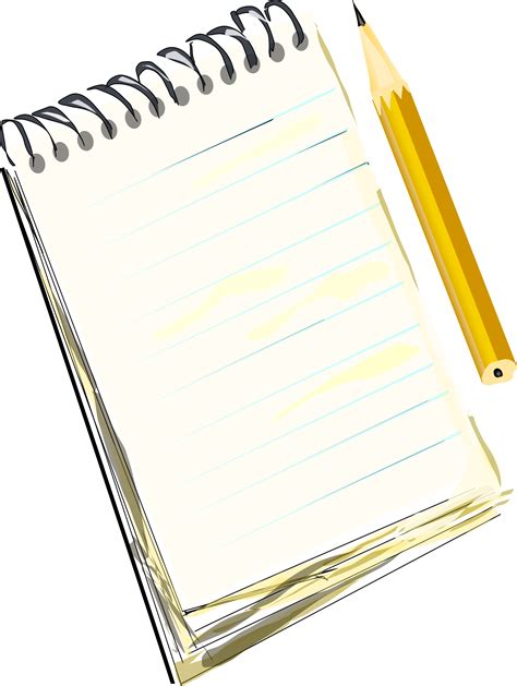 Clipart Notepad And Pencil