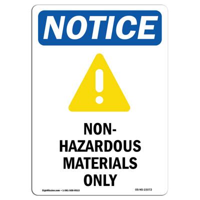 Signmission Non Hazardous Materials Only Sign Wayfair