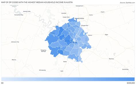 Highest Median Household Income In Austin By Zip Code Zip Atlas