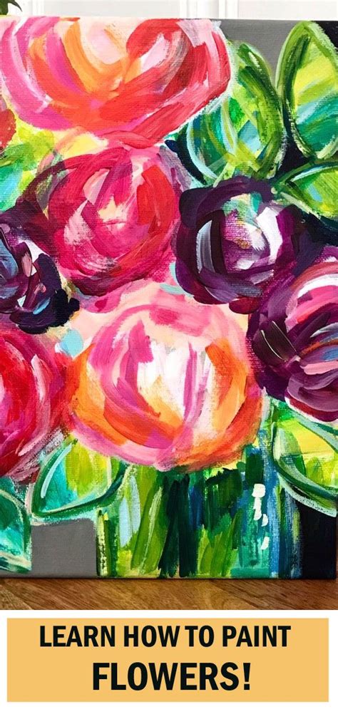 How To Paint Easy Abstract Flowers Simple Flower Painting For