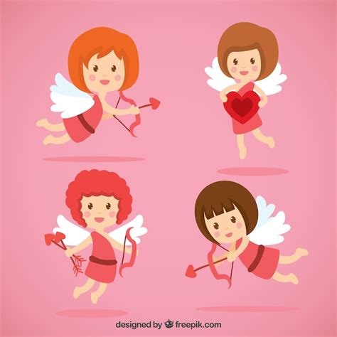 Free Vector Illustrated Cupid Angels