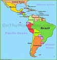 Map of Central and South America - Ontheworldmap.com
