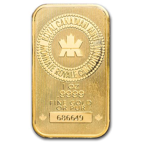 1 Oz Gold Bar Royal Canadian Mint Rcm 9999 Fine Gold Sealed In Assay