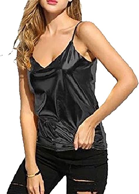 Digital Spot Womens Wet Look Shiny Cami Top Ladies Pu Leather