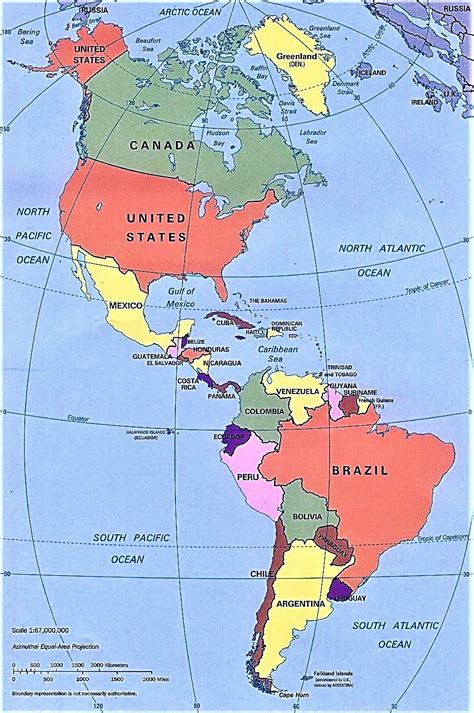 Mapa Politico Do Continente Americano Ensino