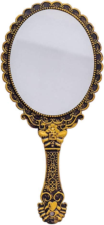 Handheld Vanity Makeup Mirror Decorative Vintage Cosmetic Mirror Hand Held Travel