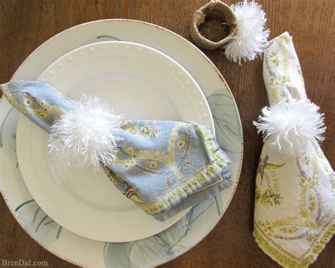 Easter Bunny Tails Napkin Ring Diy Bren Did