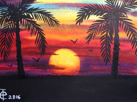 Sunset Painting Watercolor At Explore Collection