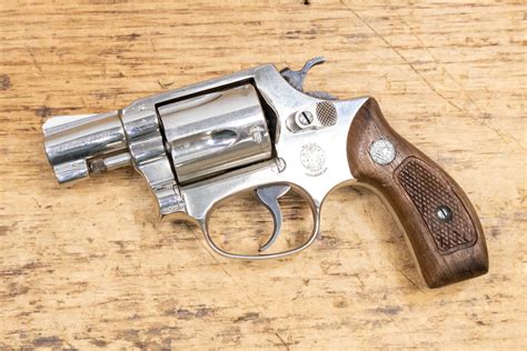 Smith Wesson Model Special Nickel Plated Revolver With Wood Grips No Dash Sportsman