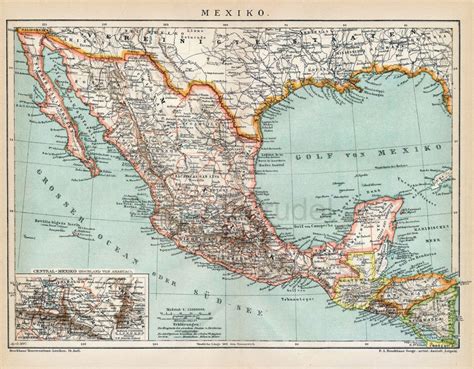 1894 Mapa Antiguo de México Mapa Antiguo de México Etsy México