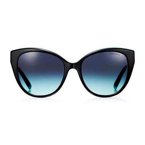 Tiffany T Cat Eye Sunglasses In Black And Tiffany Blue Acetate
