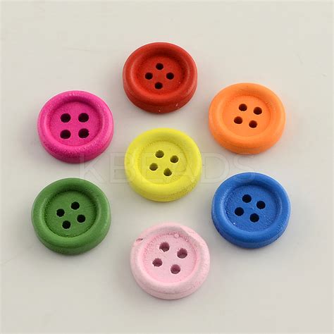 Wholesale 4 Hole Dyed Wooden Buttons