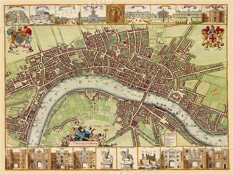 Vintage Mappa Di Londra Mappa Del Vintage Londra Inghilterra