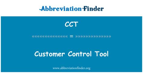 Definição De Cct Ferramenta De Controle Do Cliente Customer Control Tool