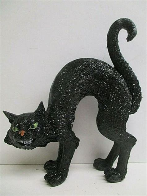 Scary Black Cat With Arched Back Halloween Decor Ebay