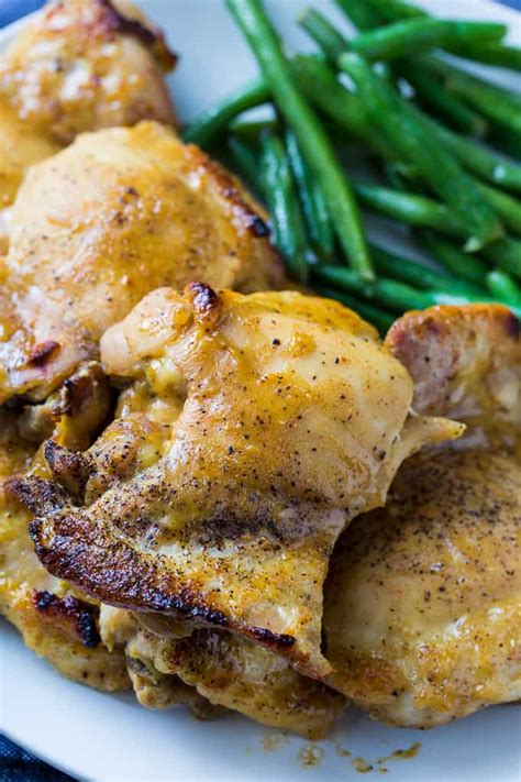 Maple Mustard Chicken Thighs Skinny Southern Recipes