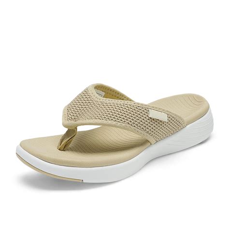 dream pairs women s arch support soft cushion flip flops thong sandals slippers breeze 2 beige
