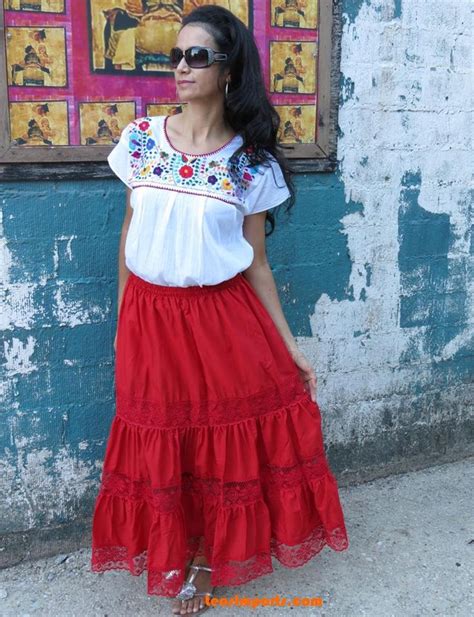 Mexican Skirt With Lace One Size Black Mexican Skirts Mexican
