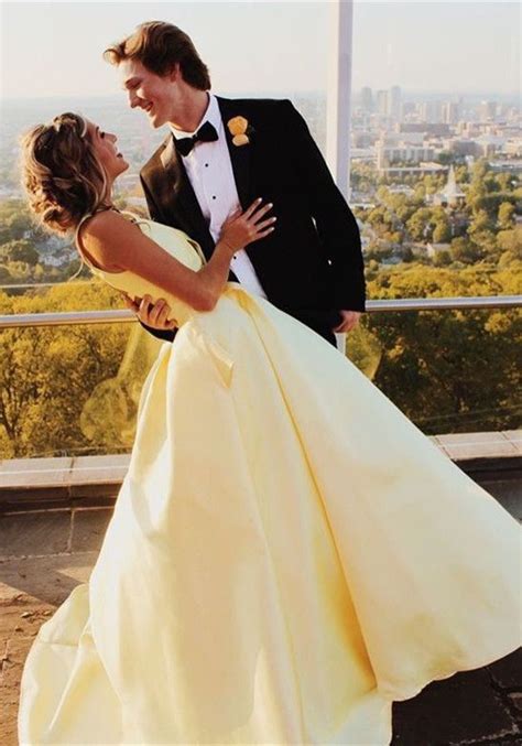 Princess V Neck Yellow Long Prom Dress Prom Photoshoot Prom Pictures