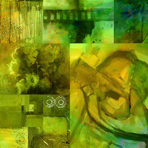 Green Abstract Collage Mixed Media By Nancy Merkle Fine Art America