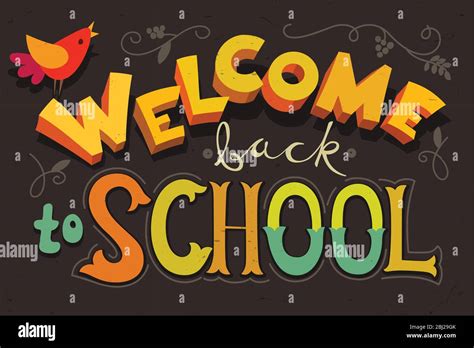 Welcome Back To School Colorful Blackboard Design Stock Vector Image