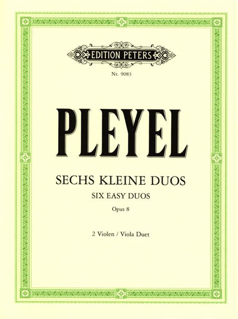 Pleyel 6 Easy Duets Op 8 Arr For 2 Violas Ficks Music