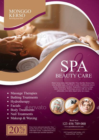 Spa And Massage Spa Flyer Massage Spa Brochure