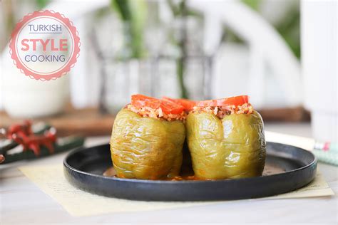 Pepper Dolma Stuffed Bell Peppers With Ground Meat Recipe Turkish