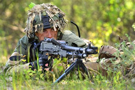 Soldier With 1pwrr Firing A Gpmg Battalion Regiment Infantry British