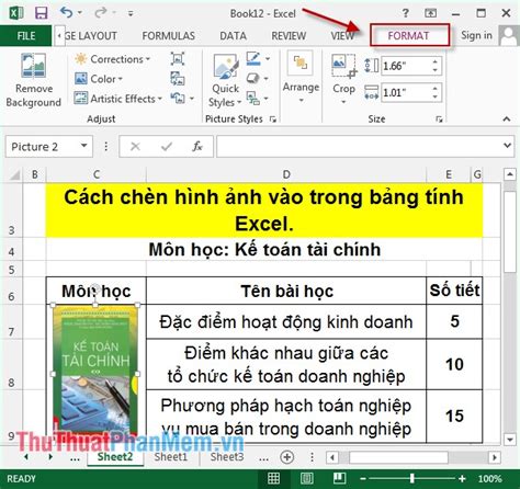Cách chèn hình ảnh vào trong bảng tính Excel