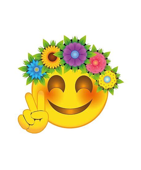 Smiley Hippie Flower Child Emoticon Poster By Ckandrus Redbubble