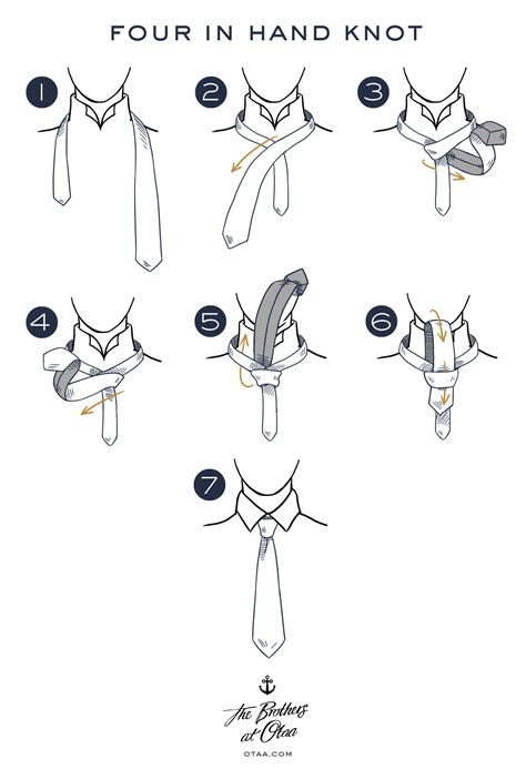 How To Tie A Four In Hand Knot Tie Knot Tutorial How To Tie A Tie