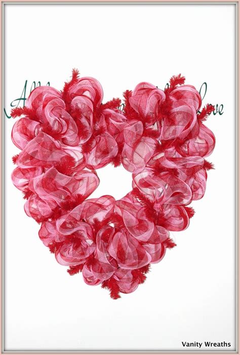 Vanity Wreaths Make A Heart Shaped Mesh Wreath For Valentines Day