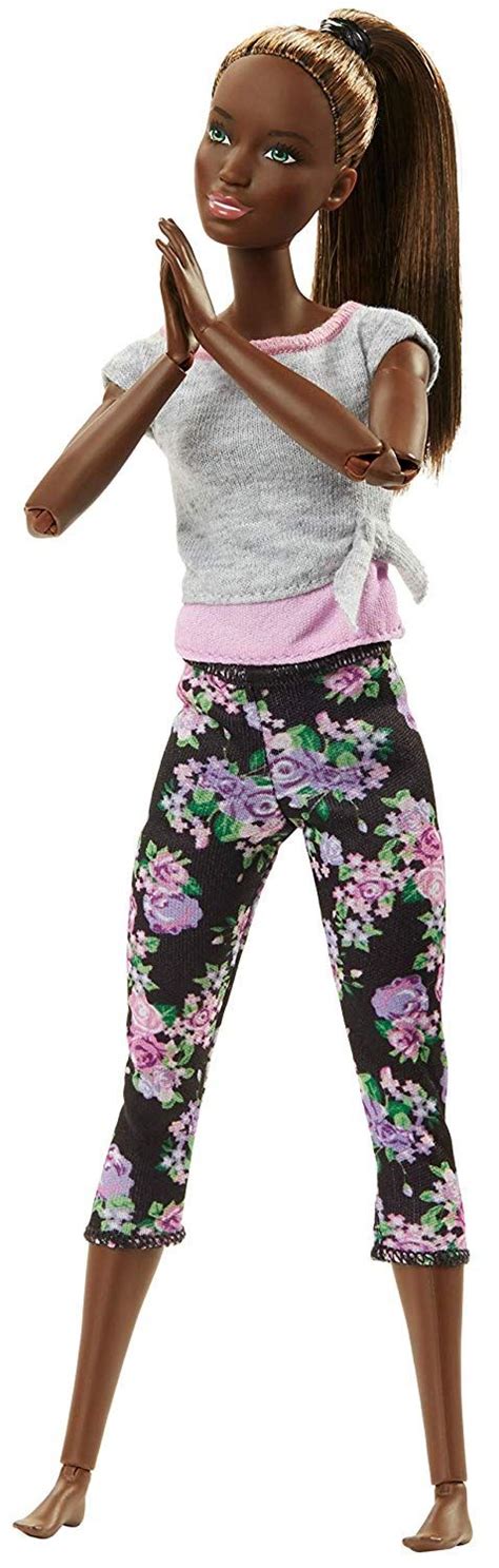 Barbie Made To Move Doll With 22 Joints Dark Hair Floral Yoga Pants