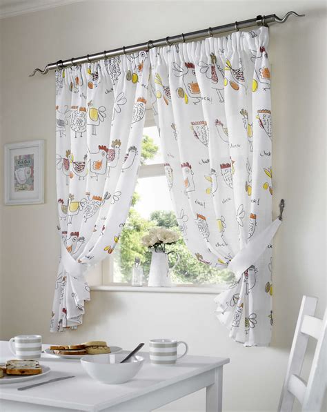 Chickens Rooster Country Style Kitchen Curtain Set Window Drapes Dining