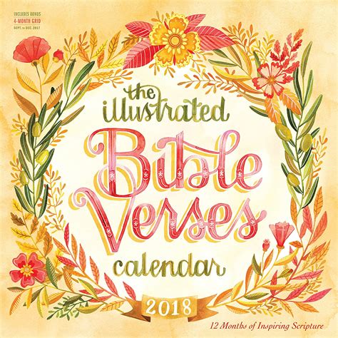 The Illustrated Bible Verses Wall Calendar 2018 Br
