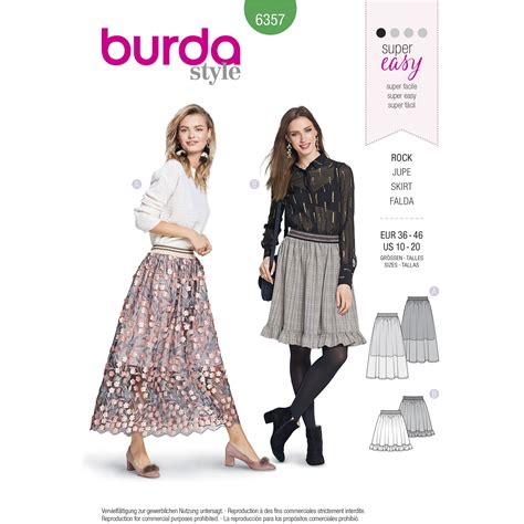 Burda 6357 Misses Skirts