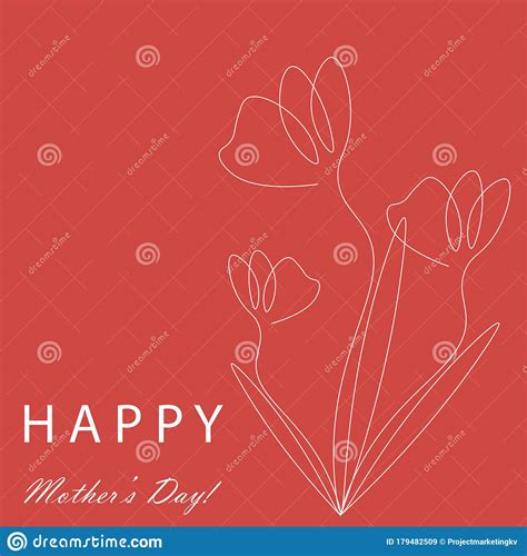 mother`s day greetings card with beautiful flowers vector stock vector illustration of