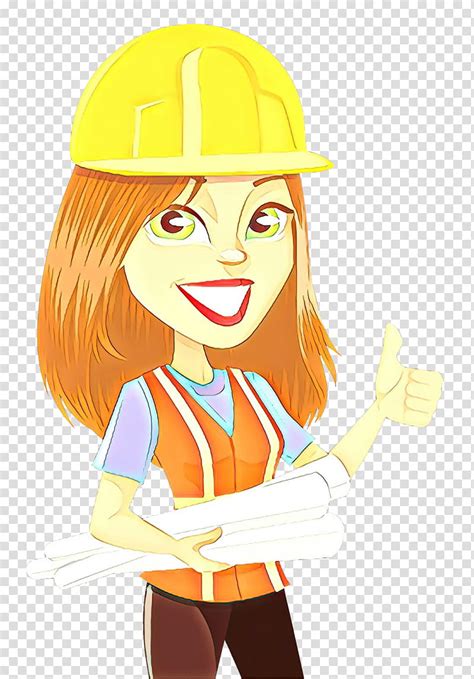 Girl Cartoon Engineer Woman Drawing Architect Architecture