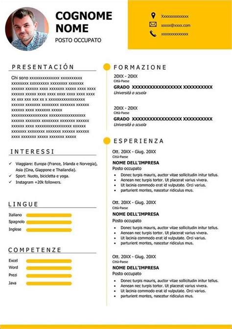 Creare Cv In Inglese Gratis Curriculum Vitae Template