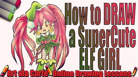 How To Draw A Kawaii Christmas Elf Youtube