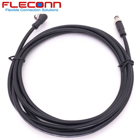 M8 3 4 5 Pin Straight To Right Angle Male Connector Cable