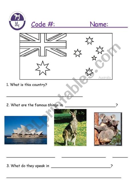 Australian Worksheets For Kids