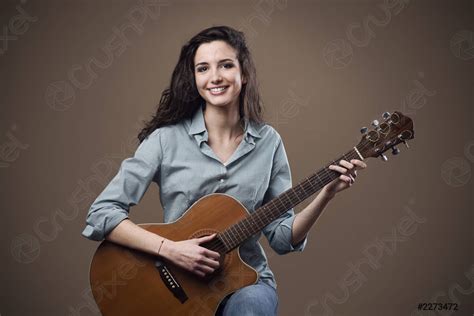Beautiful Girl Playing Guitar Stock Photo Crushpixel