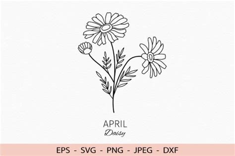 Birth Month Flower April Daisy Svg Graphic By GreatSVG Creative Fabrica