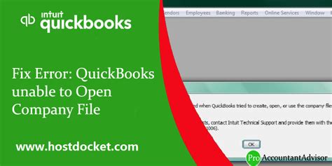 Fix Error Quickbooks Unable To Open Company File In Few Steps